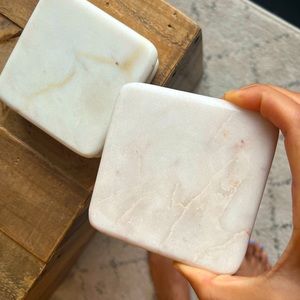 Marble square coasters x4